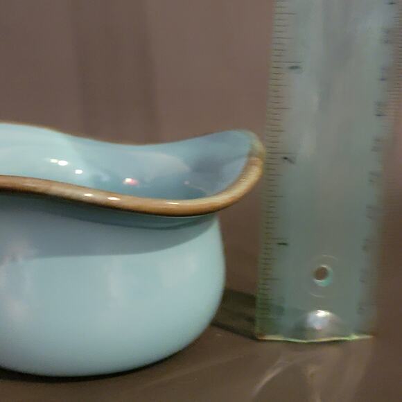 Southern Living Blue Glazed Stoneware Bowl 4"x2" Made in Brazil - Picture 3 of 10